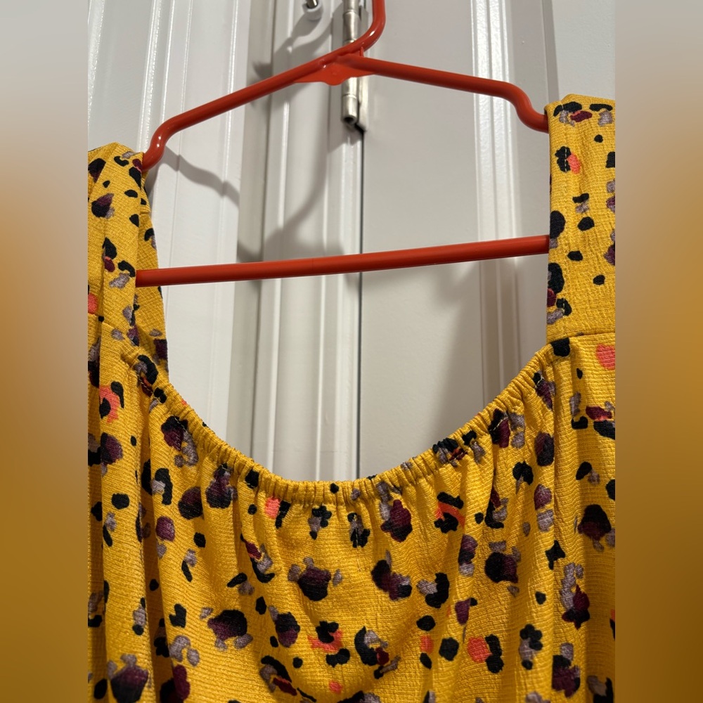 MELLODAY Yellow Animal Print Blouse - Picture 5 of 5
